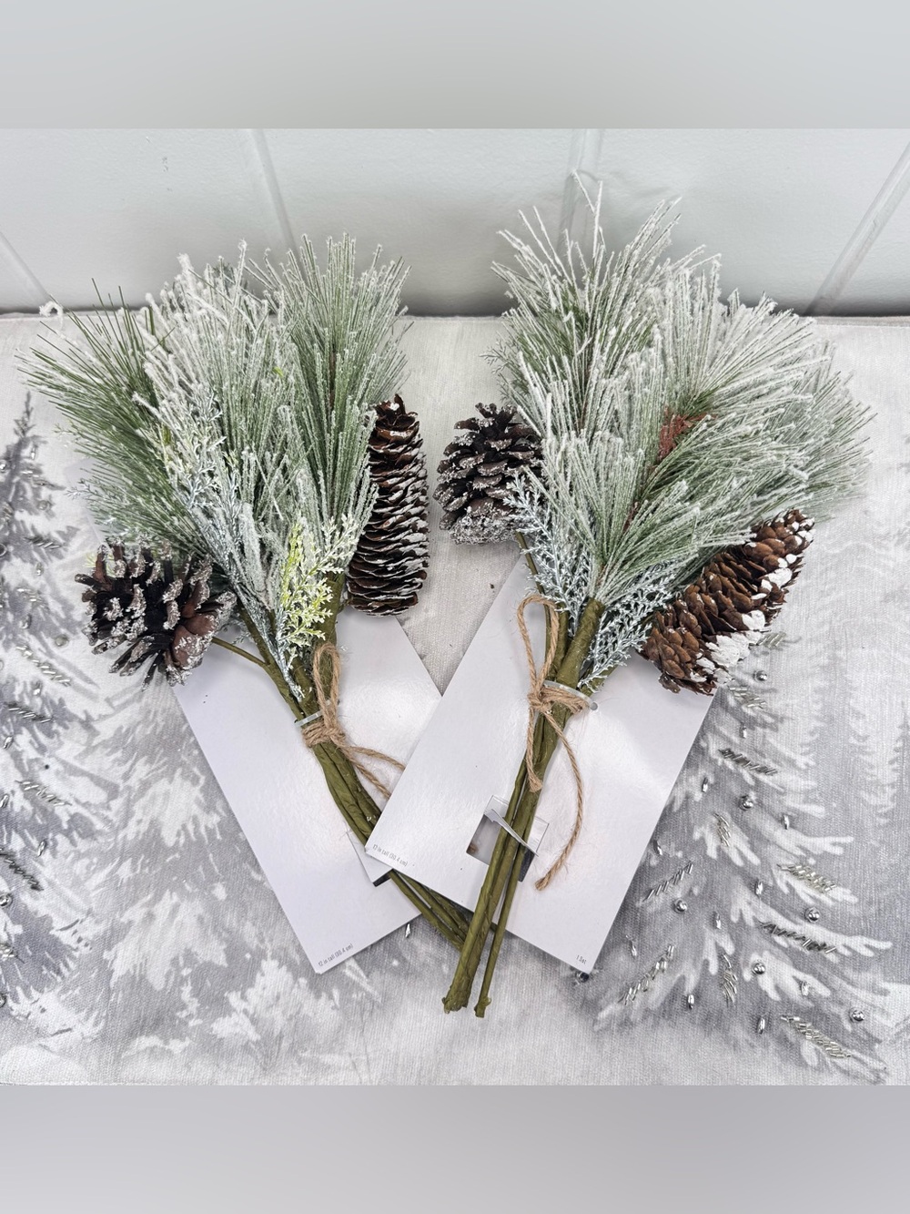 NEW Target Room Essentials Faux Flocked Christmas Stem Bundles